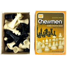 Whitman Chessman 36 Vtg Chess Pieces Plastic Classic Staunton Design w/Box 1974 - £11.45 GBP