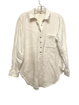 Anthropologie Pilcro Popover Button Shirt Size Small White Collar Cotton Pucker - $18.00