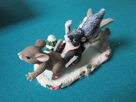 Charming Tails By Fitz &amp; Floyd &quot;Skating Party&quot; Nib - £35.99 GBP