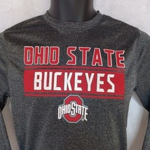 Ohio State T-Shirt Large Youth Boys Gray Long Sleeve Scarlet &amp; Gray - £12.92 GBP