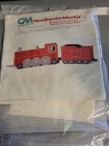 VTG Columbia Minerva Needlepoint Kit #8276 Engine Coal Car Plastic Canvas - $26.99