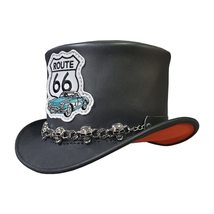 Voodoo Hatter El Dorado Route66 Leather Top Hat  - $325.00