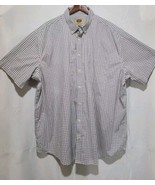 The Foundry Supply Men&#39;s Button Down Shirt Short Sleeve Gray Sz 3XLT Eas... - $22.96