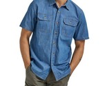 Wrangler Men&#39;s Short Sleeve Woven Shirt Olive Green Pockets Small - $18.99