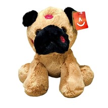 Pug Smooches Plush Stuffed Animal Valentine&#39;s Day Pug Dog Toy Kisses 8 Inch NEW - £10.05 GBP