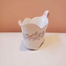 Vintage Creamer with Flowers, Upcycled Pink Cream Pitcher, Handpainted Pottery image 7