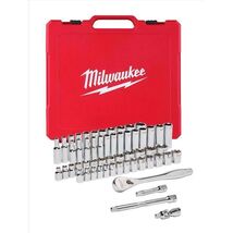 Milwaukee 3/8 in. drive Metric/SAE Mechanics Socket and Ratchet Set 56 pc - $199.95