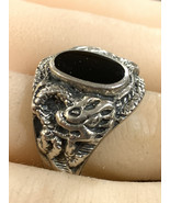Carolyn pollack Sterling silver Onyx Snake Ring Size10 - $117.03 CAD