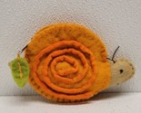 Toni Felted Wool Orange Snail Green Leaf Zip Coin Change Purse Cute Bug - $12.77