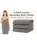 4 Pack Oversized Bath Towels 35&quot;x70&quot; Extra Large Microfiber Soft Quick D... - €64,82 EUR