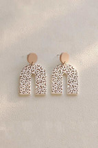 Beige Neutral Animal Print U Shaped Earrings - £7.54 GBP