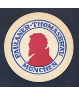 Paulaner Thomasbräu Vintage German Beer Coaster Red &amp; Blue - $10.00