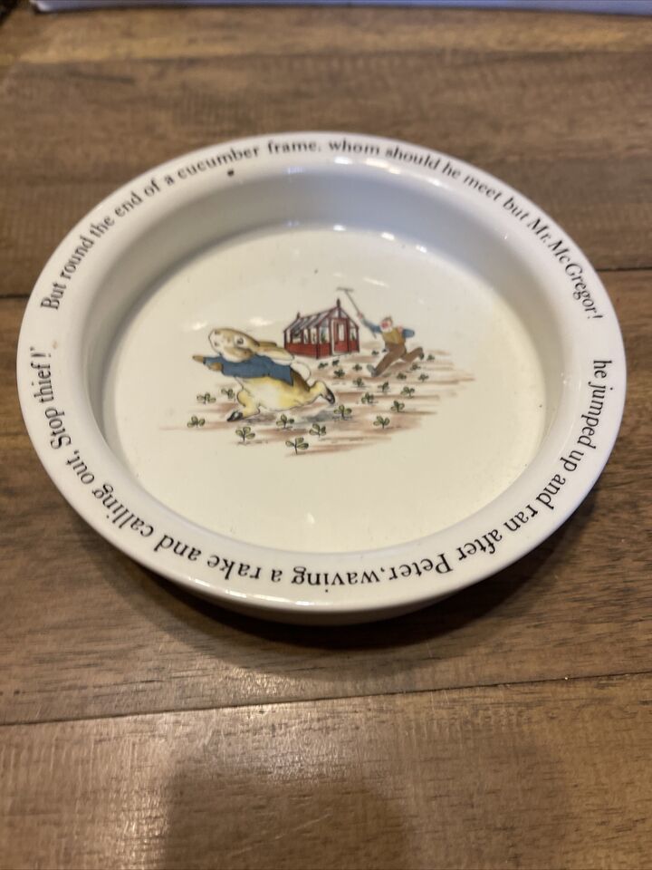 Wedgwood Bowl Beatrix Potter Designs Peter Rabbit Mr McGregor England - $9.68