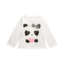 First Impressions Infant Girls Panda Hearts T-Shirt,Angel White Size 3-6... - $11.88