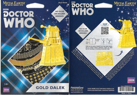 Doctor Who TV Series Gold Dalek Figure Metal Earth Steel Model Kit SEALED - £7.66 GBP