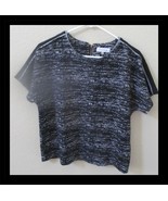 Calvin Klein Women&#39;s Black &amp; White Knit Top Zip Back Sleeve Stripe Size 8 - €10,88 EUR