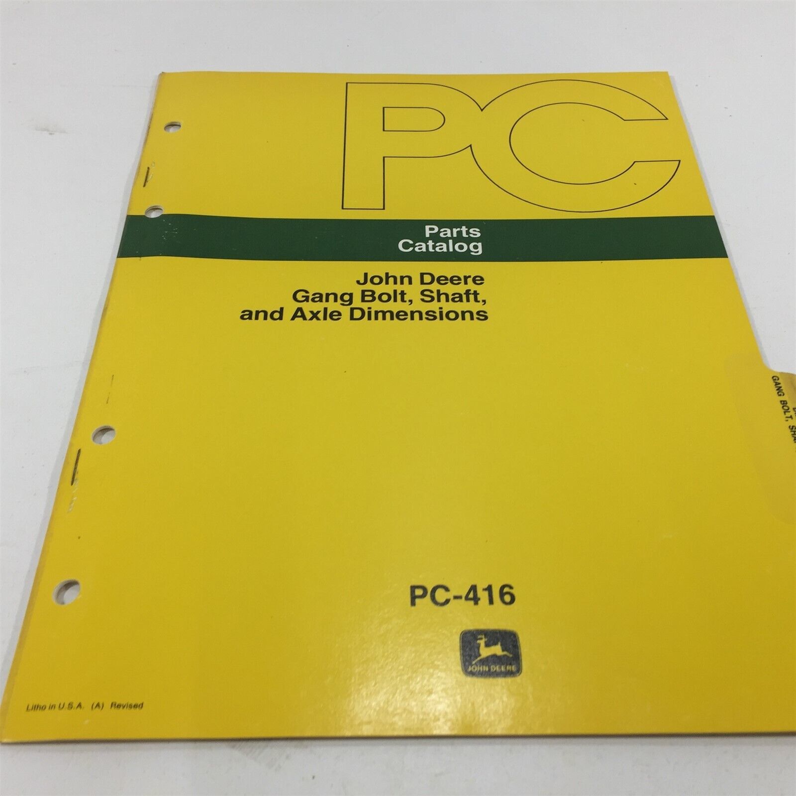 Genuine John Deere Dimensions Bolts Shafts Axles Part Catalog PC416