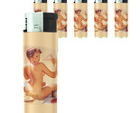 Butane Electronic Gas Lighter Set of 5 Pin Up Girl Design-014 - $15.79