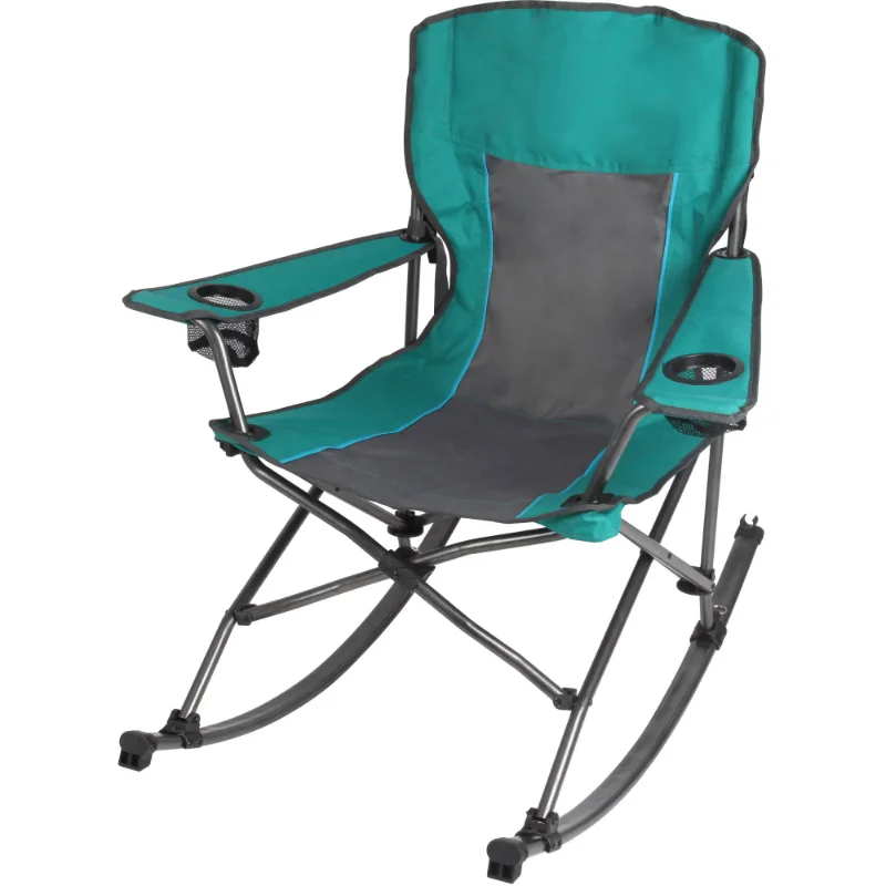 OUZEY Trail Foldable Comfort Camping Rocking Chair, Green, 300 Lbs Capacity, - £58.02 GBP