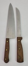 2 VTG Old Homestead Stainless Steel Chef Kitchen Knife Lot Wood Handle J... - £19.28 GBP