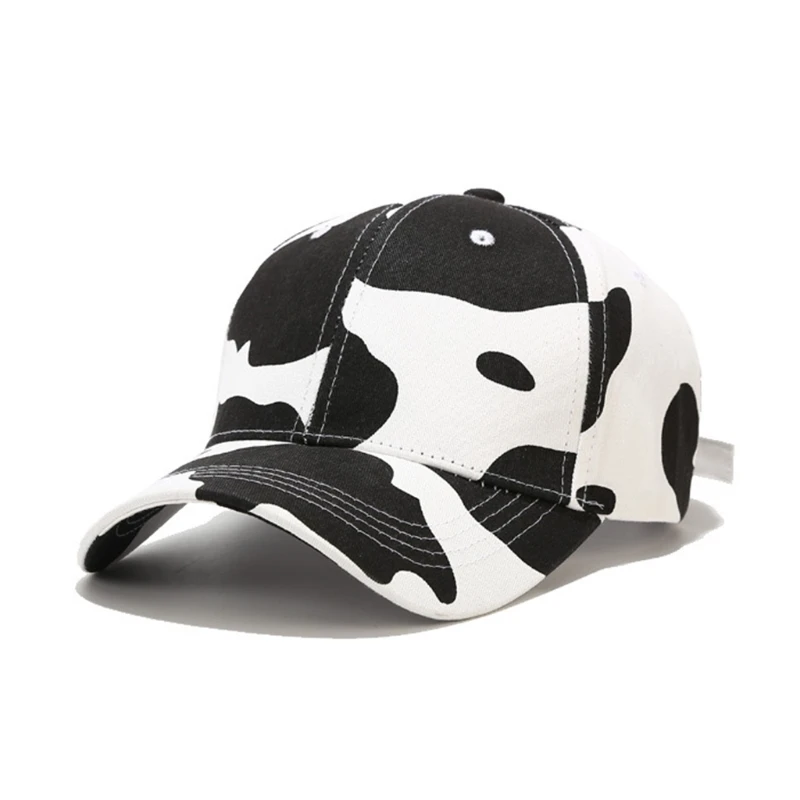 Zebra Striped Cow Animal Print Baseball Cap Harajuku Adjustable Trucker Dad Hat - £14.04 GBP