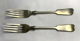 Antique W.B. (Wiedrich Bros) Mfg. Co. Silver Plate Dessert Forks (2) - £13.52 GBP