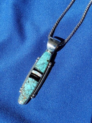 Bisbee Turquoise Opal Onyx Sterling Silver 925 Deco Ornate Chain Necklace 16" in Item image 13