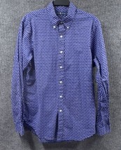 Polo Ralph Lauren Shirt Mens Large Blue Diamond Pattern LS Button Down VTG - $23.05