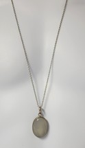 *B) Sterling Silver 925 Agate Pendant on Base Metal Link Chain Necklace - $29.69