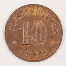 1919 Allemagne Stadt Sinzig 10 Pfennig Monnaie de Nécessité Token En XF - $48.50