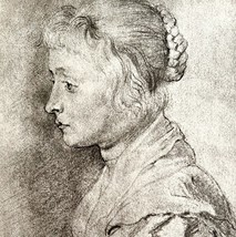 Rubens Balthasar Gerbier Daughter Print 1939 Gray Tone Plate Art DWX2A - $364.42 MXN
