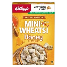 3 X Kellogg's Mini-Wheats Honey Flavor Cereal 405g Each Box - Special Edition - - $34.83