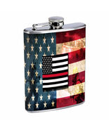 Firefighter D15 Flask 8oz Stainless Steel Hip Drinking Whiskey - $307.81 MXN