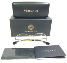 Versace Eyeglasses Frames MOD.1279 1002 Black Gold Logos Wire Rim 53-20-145 - £94.76 GBP
