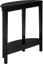 Half Moon, 2-Tier Living Room Or Entryway Console Table, 36&quot; L, Black Wood-Look, - £151.82 GBP
