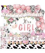 Cow Baby Shower Decorations For Girl, Pink Farm Cow Themed Baby Shower D... - $52.99