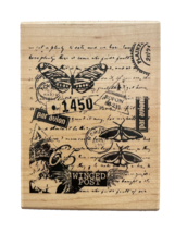 Rubber Stamp Inkadinkado Dawn Houser French Postage Background 8372 3.75 x 5 in - $12.07