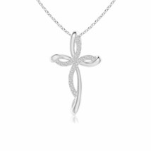 Authenticity Guarantee 
ANGARA Diamond Ribbon Cross Pendant Necklace in 14K G... - £443.62 GBP