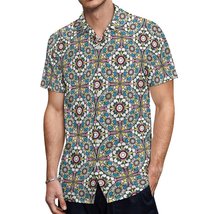 Mondxflaur Mandala Button Down Shirts for Men Short Sleeve Pocket Casual - £20.72 GBP