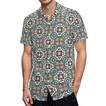 Mondxflaur Mandala Button Down Shirts for Men Short Sleeve Pocket Casual - £20.74 GBP