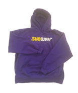 Vintage Subway Sandwich Purple Men&#39;s XL Hoodie pullover Gildan Heavy Blend - $55.01 CAD