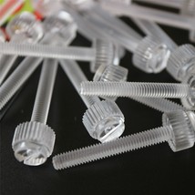 60 x Transparent Clear Plastic Acrylic Thumbscrews, slotted+knurled M4 x... - £26.32 GBP