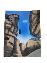 8 1/2&quot; METEORA Resin Stone Greek Orthodox Handpainted 3D Plaque 22cm - $24.93