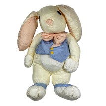 Vintage Easter Bunny Plush Rabbit JS International Nylon Vest 13&quot; - £18.36 GBP
