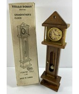 Hello Dolly Wooden 5 1/8 in Dollhouse Grandfather&#39;s Clock Walnut Color M... - $12.86