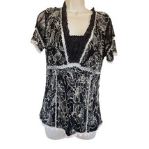 Alberto Makali Crinkle Floral Print Blouse Shirt Top Size M - £15.60 GBP