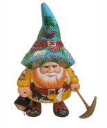 Russian Hand Carved and hand Painted of a Gnome And Animals 9&quot; - $671.70 CAD