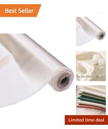 16 Momme 100% Pure Mulberry Silk Charmeuse Fabric - 44' Ivory Luxury for Apparel