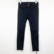 Uniqlo Adult Womens 24 Skinny Jeans Distressed Black Raw Hem - $260.91 MXN