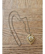Vintage 1990s Gold Plated Clasp Adjustable Necklace 19&#39;&#39; Chain Heart Sha... - £14.88 GBP